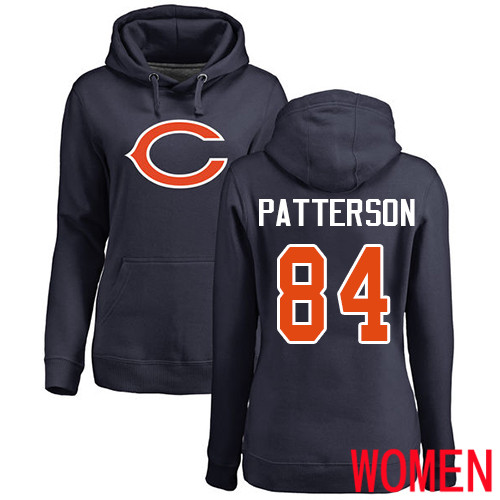 Chicago Bears Navy Blue Women Cordarrelle Patterson Name and Number Logo NFL Football #84 Pullover Hoodie Sweatshirts